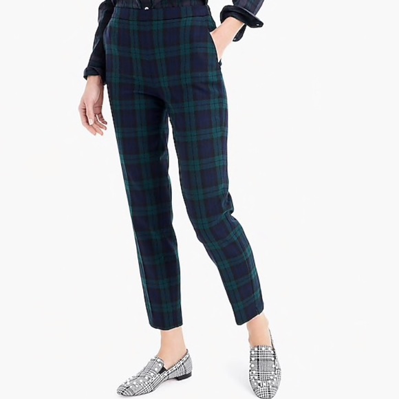 Martie Slim Crop Blackwatch Plaid Pants 